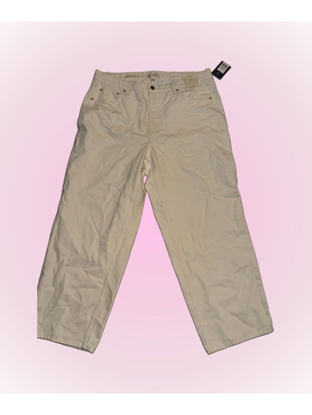 Juniors 17 (XL) New Mid Rise 90's Baggy White Denim Jeans by Universal Thread